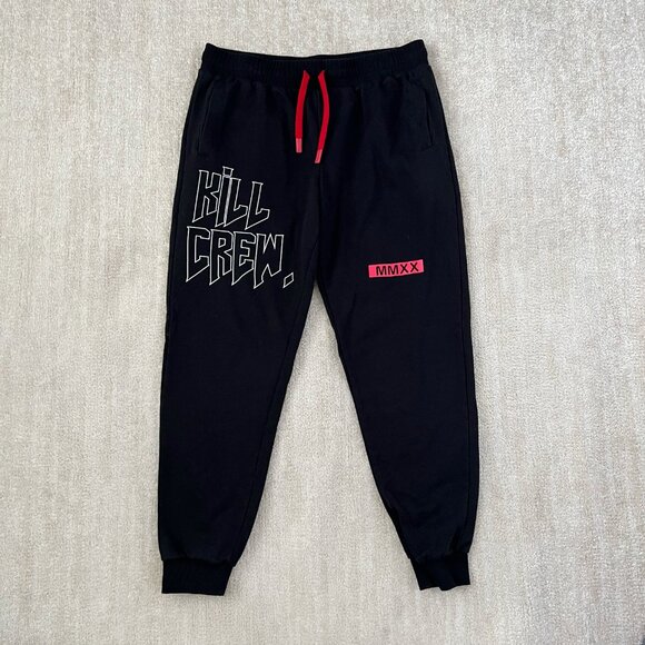 Kill Crew Black Pull On Joggers Sweatpants L - Picture 1 of 8